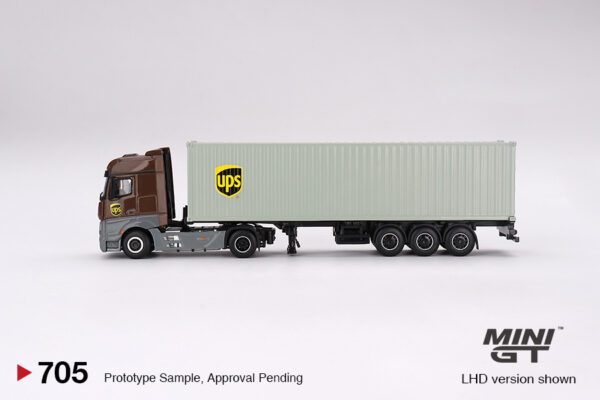 Mini GT - 705 Mercedes-Benz Actros w/ 40 Ft Container " UPS Europe" - obrazek 2