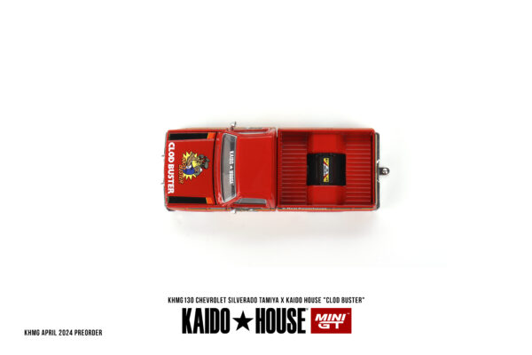 Mini GT Kaido House - 130 Chevrolet Silverado Tamiya "CLOD BUSTER" Orange - obrazek 4