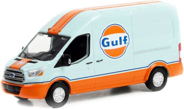 GreenLight - 2019 Ford Transit LWB High Roof *Gulf Oil* Blue/Orange