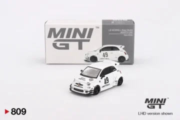 Mini GT - 809 Fiat 595 Abarth LB-Works X Abas Works Gara White 2024
