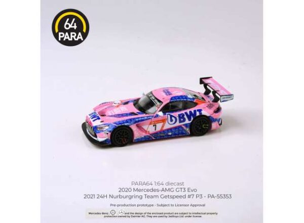 Para64 - 2021 Mercedes AMG GT3 Evo #7 24H Nurnburgring Team Getspeed, Pink Blue