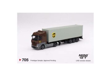 Mini GT - 705 Mercedes-Benz Actros w/ 40 Ft Container  in. UPS Europe in.