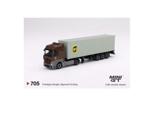 Mini GT - 705 Mercedes-Benz Actros w/ 40 Ft Container " UPS Europe"