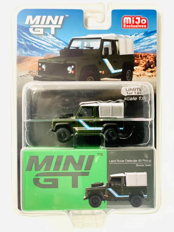 Mini GT - 402 Mijo Exclusive Land Rover Defender 90 Pickup Bronze Green