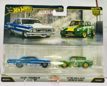 HOT WHEELS PREMIUM -2-pak- CUSTOM/PERSONNALISE '64 GALAXIE 500 '67 FORD ANGLIA RACER VOITURE DE COURSE