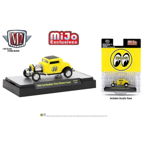 M2 Machines - Mooneyes 1932 Ford 3-Window Coupe Yellow/Black