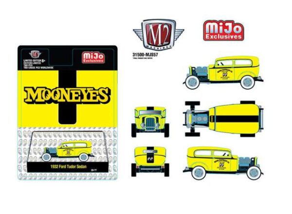 M2 Machines - Mooneyes 1932 Ford Tudor Sedan Yellow/Black