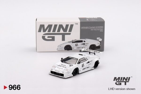 Mini GT - 966 Lamborghini Countach LB-Works White Tokyo Auto Salon 2024