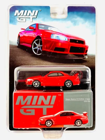 Mini GT - 796 Mijo Exclusive Nissan Skyline GT-R (R34) V-Spec Active Red
