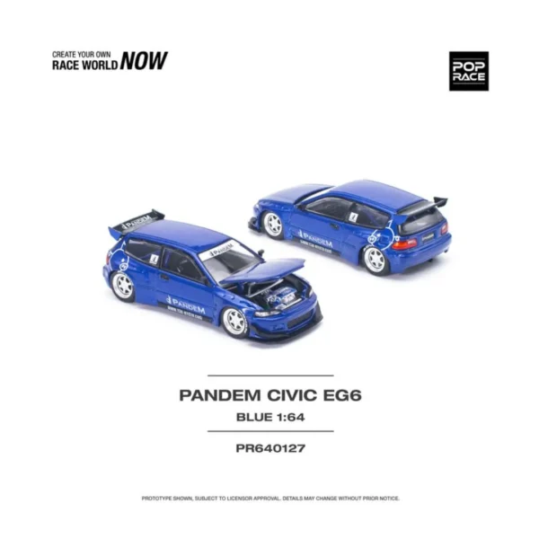 Pop Race - Honda Pandem Civic EG6, blue