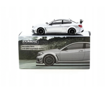 TARMAC WORKS - Mercedes Benz C63 Amg Coupe Blakc Series Silver Metallic
