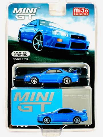 Mini GT - 759 Mijo Exclusive Nissan Skyline GT-R (R34) V-Spec Bayside Blue