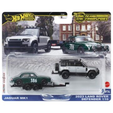 Hot Wheels Team Transport - Jaguar mk1 & 2023 Land Rover Defender 110