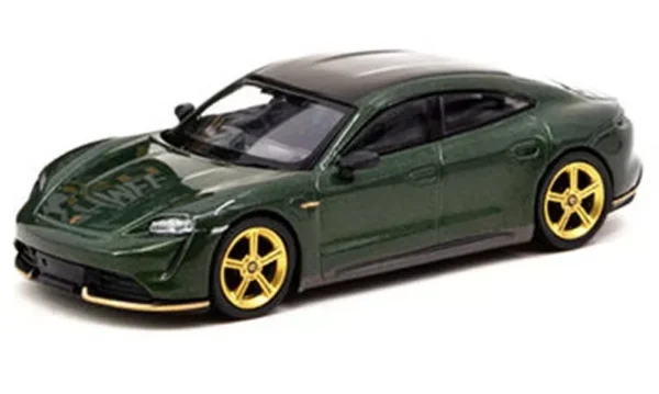 Tarmac Works Mini GT - Porsche Taycan Turbo S Midnight Green Shmee 150
