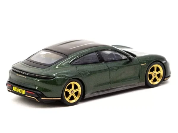 Tarmac Works Mini GT - Porsche Taycan Turbo S Midnight Green Shmee 150 - obrazek 2