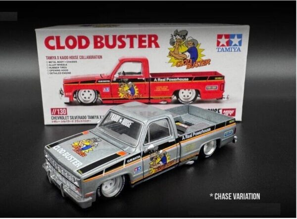Mini GT Kaido House - 130 Chevrolet Silverado Tamiya "CLOD BUSTER" Orange - obrazek 6