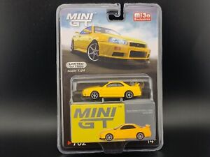 Mini GT - 762 Mijo Exclusive Nissan Skyline GT-R (R34) V-Spec Lightning Yellow