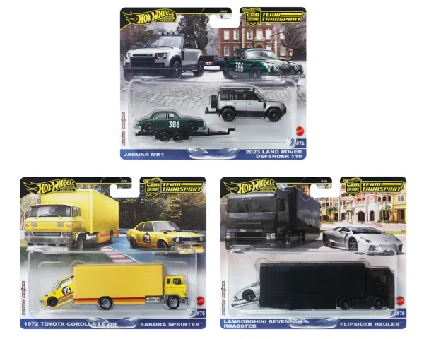 Hot Wheels Team Transport - Zestaw 3 Autek Toyota / Lamborghini / Jaguar